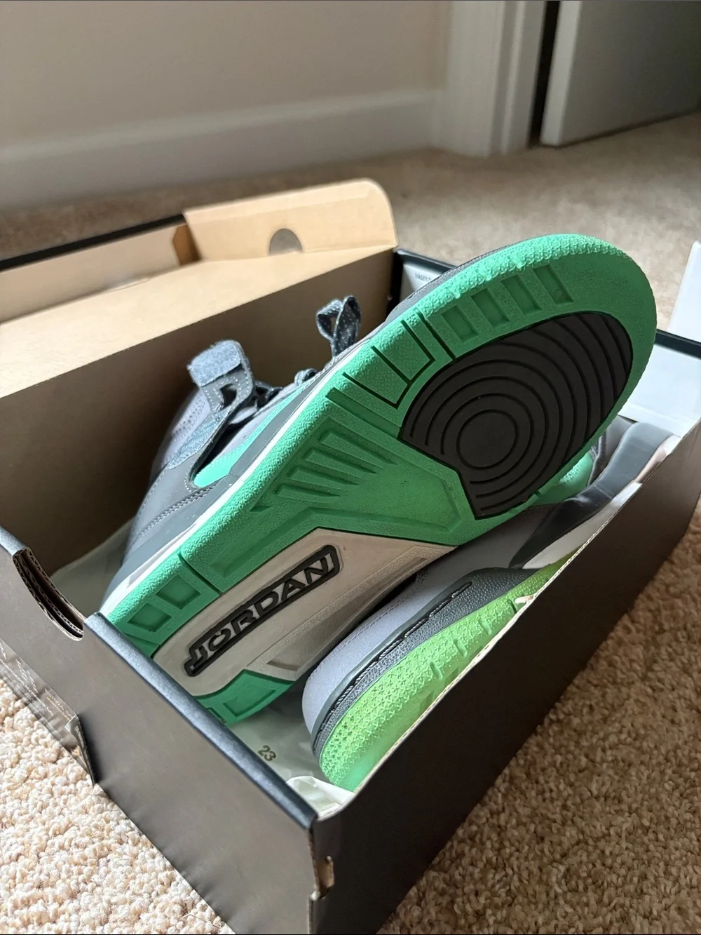 Jordan Gray and Mint Green Retro High-Tops